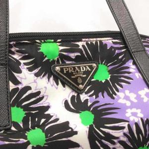 プラダ PRADA 2WAY フラワープリント ショルダーバッグ 三角プレート TESSUTO STAMPAT バッグ トート ナイロン B4696F マルチカラー レディース