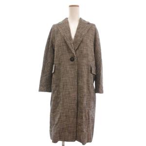 Sマックスマーラ 'S Max Mara チェスターコート 千鳥格子 長袖 コットン 40 ベージュ 黒 ブラック レディース