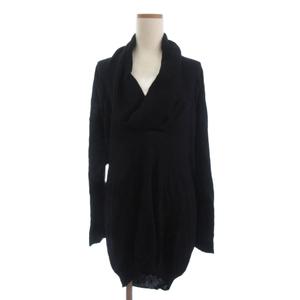 未使用品 アツロウタヤマ ATSURO TAYAMA タグ付き ニット カットソー 長袖 黒 ブラック 36 レディース