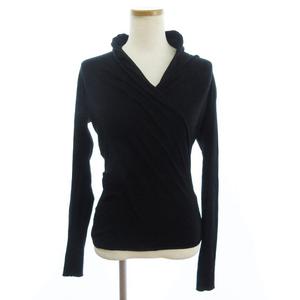 ラルフローレン RALPH LAUREN カットソー 長袖 カシュクール 無地 黒 ブラック M レディース