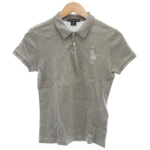 ラルフローレン RALPH LAUREN ポロシャツ ビッグポニー 刺繍 半袖 M グレー /JS レディース