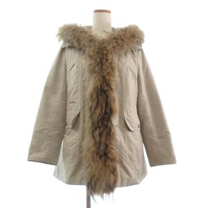 23区 オンワード樫山 ダウンジャケット 長袖 ファー フード アイボリー 34 レディース