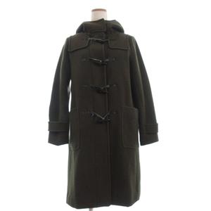 ナノユニバース nano universe ダッフルコート 長袖 フード ウール カーキ 36 レディース