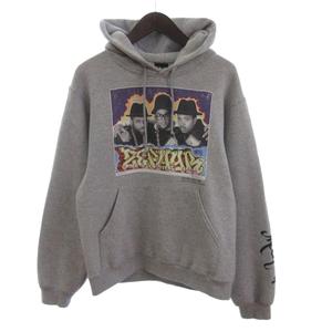 ショット SCHOTT × RUN DMC パーカー スウェット フード 裏起毛 プリント グレー S メンズ