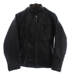 ショット SCHOTT 641 シングル ライダース ジャケット レザー 長袖 ジップアップ ボアライナー 36 黒 ブラック USA製 メンズ