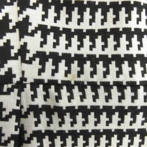 レリアン Leilian ワンピース 七分袖 ロング 千鳥格子 ウール 白