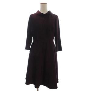 ケティ KETTY 美品 ワンピース 七分袖 ベロア 赤系 ワインレッド 2 ■FF 