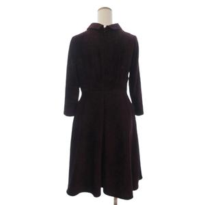 ケティ KETTY 美品 ワンピース 七分袖 ベロア 赤系 ワインレッド 2 ■FF 