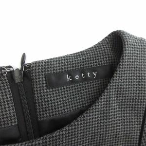 ケティ KETTY ワンピース 長袖 千鳥柄 グレー 1 ■FF 