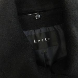 ケティ KETTY コート ミドル丈 ウール 黒 ブラック 1 ■FF レディース