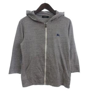バーバリーブラックレーベル BURBERRY BLACK LABEL パーカー ジャケット 七分袖 フルジップ グレー 2 メンズ