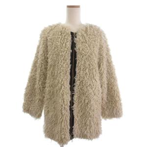 イエナ IENA カーリーフェイクファージップブルゾン ジャケット ボア フルジップ 17-011-900-5210-3-0 ベージュ 36 ■TC レディース