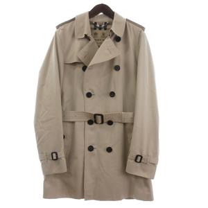 バーバリー BURBERRY KENSINGTON トレンチコート 長袖 裏地チェック柄 50 ベージュ メンズ