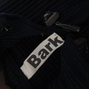 バーク Bark ダッフルコート カーディガン ニット 長袖 フード付き トグル S 紺 ネイビー ■TC メンズ