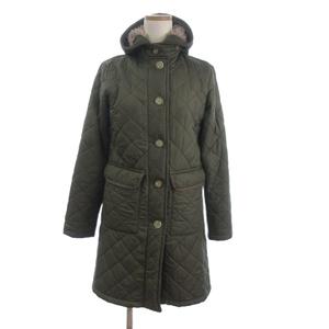 マッキントッシュ MACKINTOSH キルティングコート ミドル丈 裏地ボア フード 緑 オリーブ 36 ■TC 