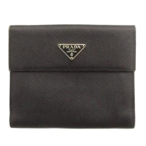 プラダ PRADA 財布 二つ折り レザー ロゴ プレート M172A 黒 ブラック ウォレット ☆AA★ GY35 メンズ 002 ...