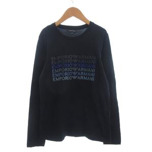 エンポリオアルマーニ EMPORIO ARMANI Tシャツ カットソー 長袖 プリント 黒 ブラック 12A キッズ