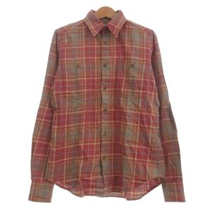 ラルフローレン RALPH LAUREN シャツ 長袖 チェック エルボーパッチ ピンク S キッズ