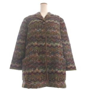 ミッソーニ MISSONI ツイードコート ミディ丈 長袖 ウール マルチカラー 32 レディース