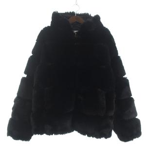 シュプリーム SUPREME × WTAPS 21AW Faux Fur Hooded Jacket フェイクファージャケット 長袖 フルジップ 黒 ブラック M メンズ