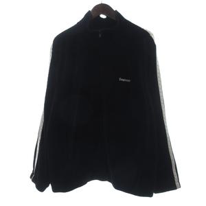 シュプリーム SUPREME Studded Velour Track Jacket ジャケット 長袖 フルジップ ベロア ライン スタッズ 星 黒 ブラック L メンズ