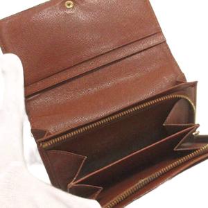 ルイヴィトン LOUIS VUITTON モノグラム ポルトモネ 財布 二つ折り レザー 総柄 M61730 茶 ブラウン ウォレット メンズ