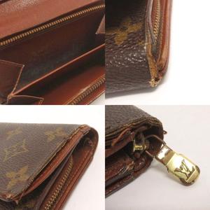 ルイヴィトン LOUIS VUITTON モノグラム ポルトモネ 財布 二つ折り レザー 総柄 M61730 茶 ブラウン ウォレット メンズ