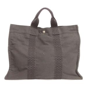 エルメス HERMES エールライン MM トートバッグ キャンバス グレー 鞄 メンズ レディース
