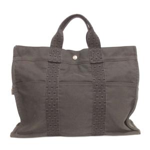 エルメス HERMES エールライン MM トートバッグ キャンバス グレー 鞄 メンズ レディース