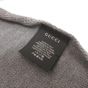グッチ GUCCI ウール ニット マフラー GG ライン バイカラー グレー ■OOM メンズ レディース