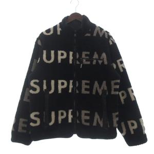 シュプリーム SUPREME Reversible Logo Fleece Jacket フリースジャケット ブルゾン 長袖 リバーシブル ロゴ 総柄 黒 ブラック M メンズ