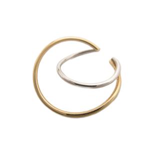 エテ ete 美品 イヤーカフ イヤリング 片耳用 K10 バイカラー アクセサリー シルバーカラー ゴールド レディース
