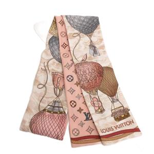 ルイヴィトン LOUIS VUITTON バンドーアップ アンド アウェイ スカーフ 総柄 気球 M77680 ピンク系 小物 ☆AA★ レディース