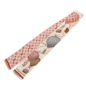ルイヴィトン LOUIS VUITTON バンドーアップ アンド アウェイ スカーフ 総柄 気球 M77680 ピンク系 小物 ☆AA★ レディース
