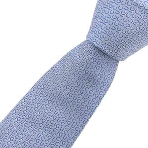未使用品 グッチ GUCCI タグ付き ネクタイ レギュラータイ シルク 総柄 青 ブルー 小物 メンズ