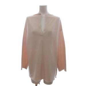 アニオナ AGNONA ニット セーター 長袖 Vネック カシミヤ混 ピンクベージュ S レディース