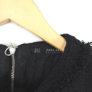 ザラ ベーシック Zara Basic ワンピース ひざ丈 ノースリーブ ツイード スタッズ 黒 ブラック S レディース 003 ベクトルパーク