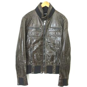 05AW ファッション DOLCE & GABBANA 06AWラムスキンレザーブルゾン