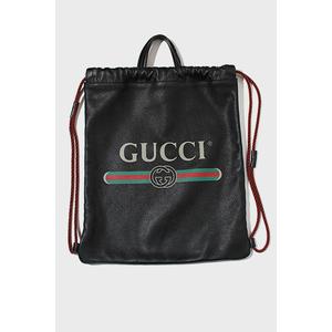 グッチ GUCCI GUCCI グッチ ドローストリング ヴィンテージ ロゴプリント リュック リュックサック ナップサック バッグ 494053・525040 黒/● メンズ レディース