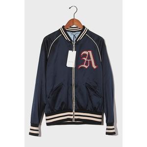 2019AW GUCCI DIY COLLECTION グッチ DIYコレクション シルク ボンバージャケット 46 ネームタグあり NAVY/● メンズ