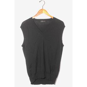 2019AW PRADA プラダ V-NECK KNIT VEST Vネック ニット ベスト 48 BLACK ブラック /◆ メンズ