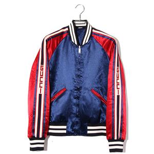 GUCCI グッチ SIZE:44 アームサイドロゴ サテンリバーシブルブルゾン 