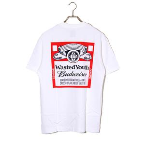Wasted Youth Budweiser 長袖Tシャツ XL ホワイト Wasted Youth x Budweiser Collaboration Collection | HUMAN