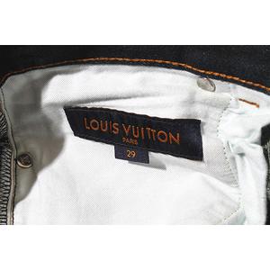 LOUIS VUITTON ルイヴィトン レザーパッチ スリム デニムパンツ 29 INDIGO インディゴ HID70WDKN 日本製 /◆ メンズ
