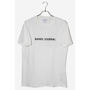 未使用品 BANKS JOURNAL バンクス LABEL STAPLE TEE SHIRT ロゴプリント半袖Tシャツ L OFF WHITE オフホワイト ATSLS01 /◆ メンズ