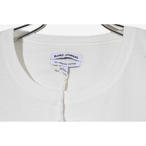 未使用品 BANKS JOURNAL バンクス LABEL STAPLE TEE SHIRT ロゴプリント半袖Tシャツ L OFF WHITE オフホワイト ATSLS01 /◆ メンズ
