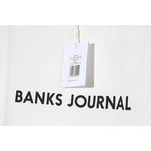 未使用品 BANKS JOURNAL バンクス LABEL STAPLE TEE SHIRT ロゴプリント半袖Tシャツ L OFF WHITE オフホワイト ATSLS01 /◆ メンズ