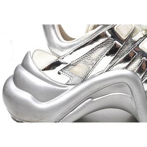 ルイヴィトン LOUIS VUITTON LOUIS VUITTON ルイヴィトン アークライトレースアップ 厚底 スニーカー シューズ 靴 38 1/2 WHITE Silver ホワイト シルバー /● レディース