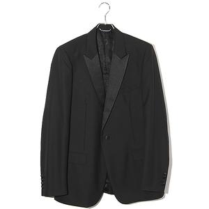 DIOR ディオール 1B スモーキングジャケット タキシード 側章 サイドライン スラックス パンツ セットアップ スーツ 54R BLACK ブラック 433C712S0687 イタリア製 /● メンズ