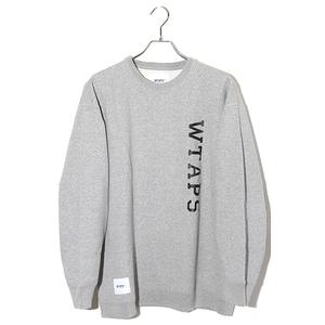2023SS WTAPS ダブルタップス DESIGN 01 / SWEATER / COTTON. COLLEGE コットン プリント クルーネック スウェットシャツ トレーナー 3 ASH GRAY アッシュグレー 231ATDT-CSM02 /● メンズ
